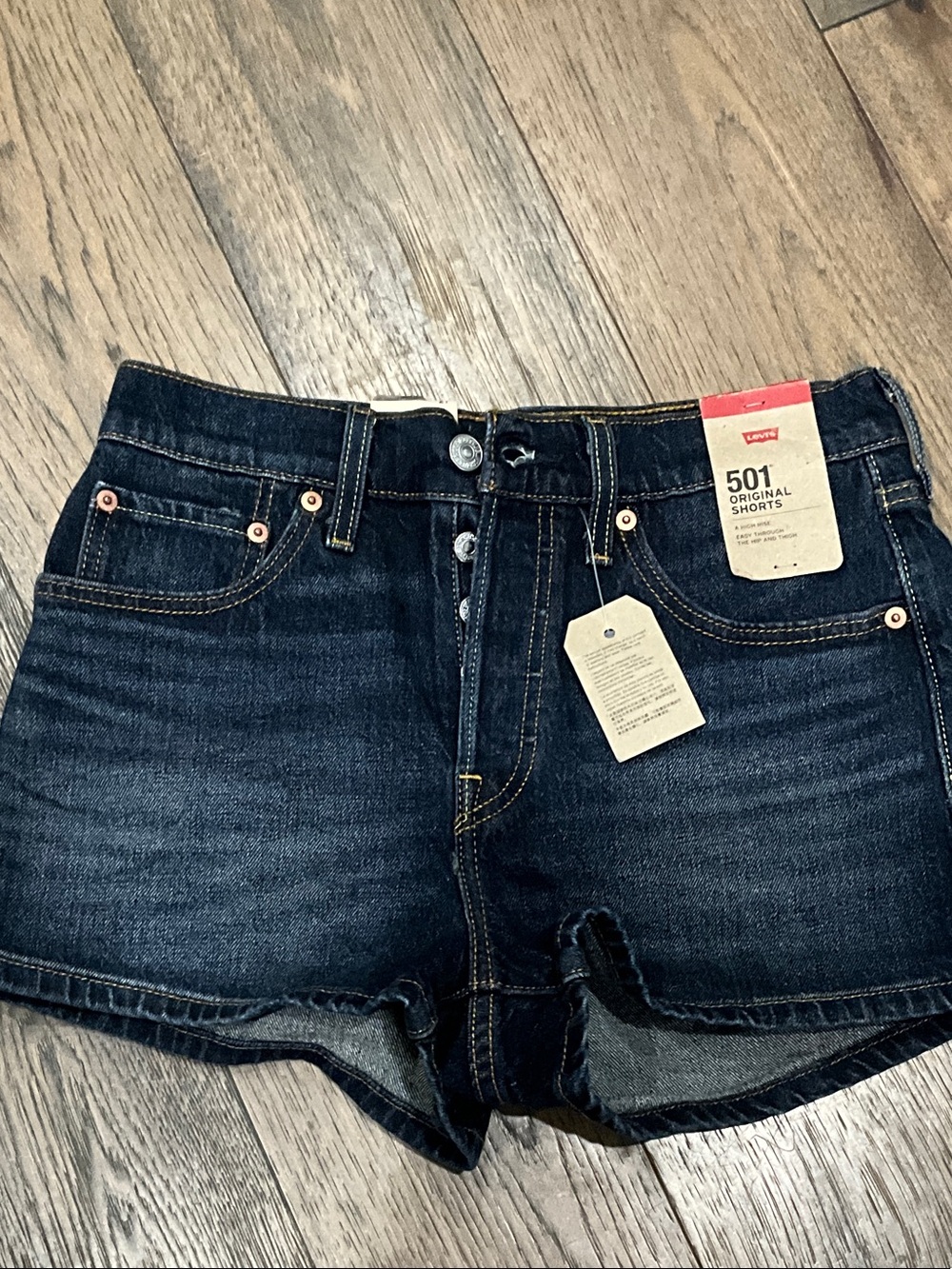 Levi's Dark Blue 501 High-Rise Denim Shorts